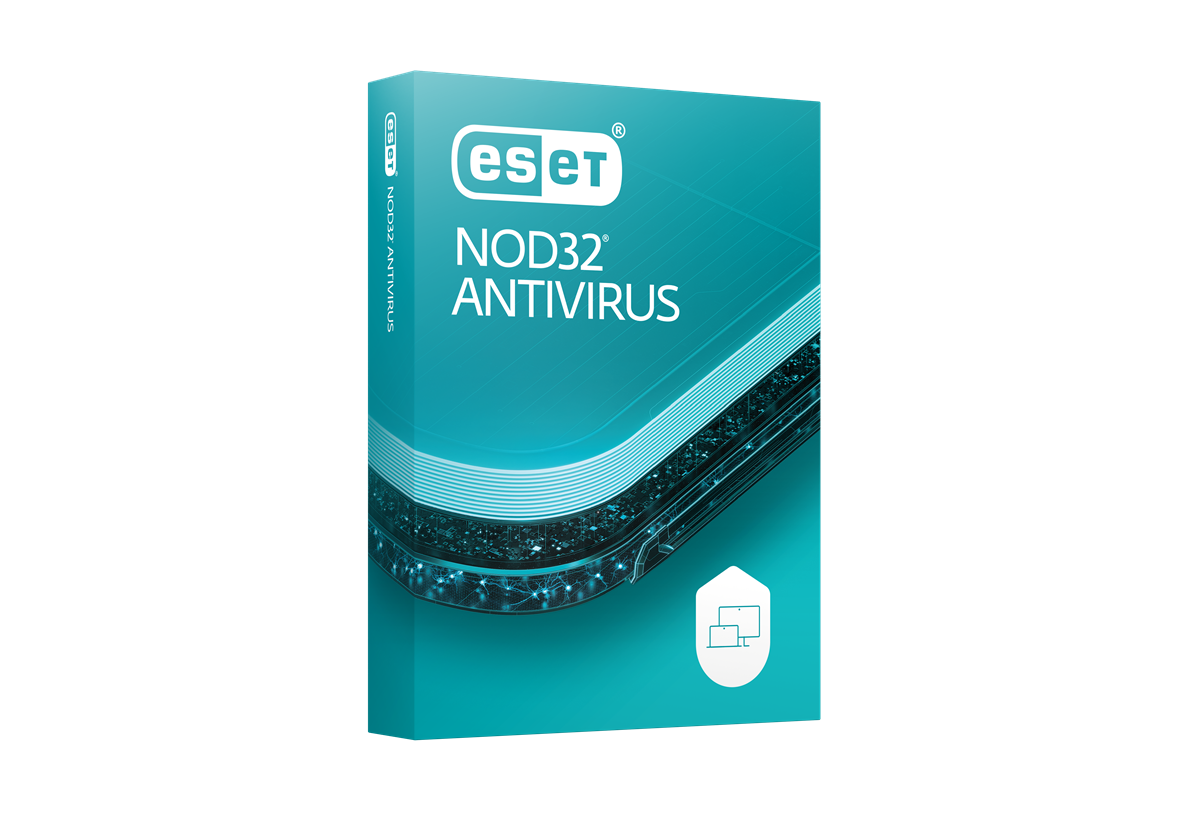 ESET HOME Security Basic antivirus software product box - Fast and light antivirus for everyday use.