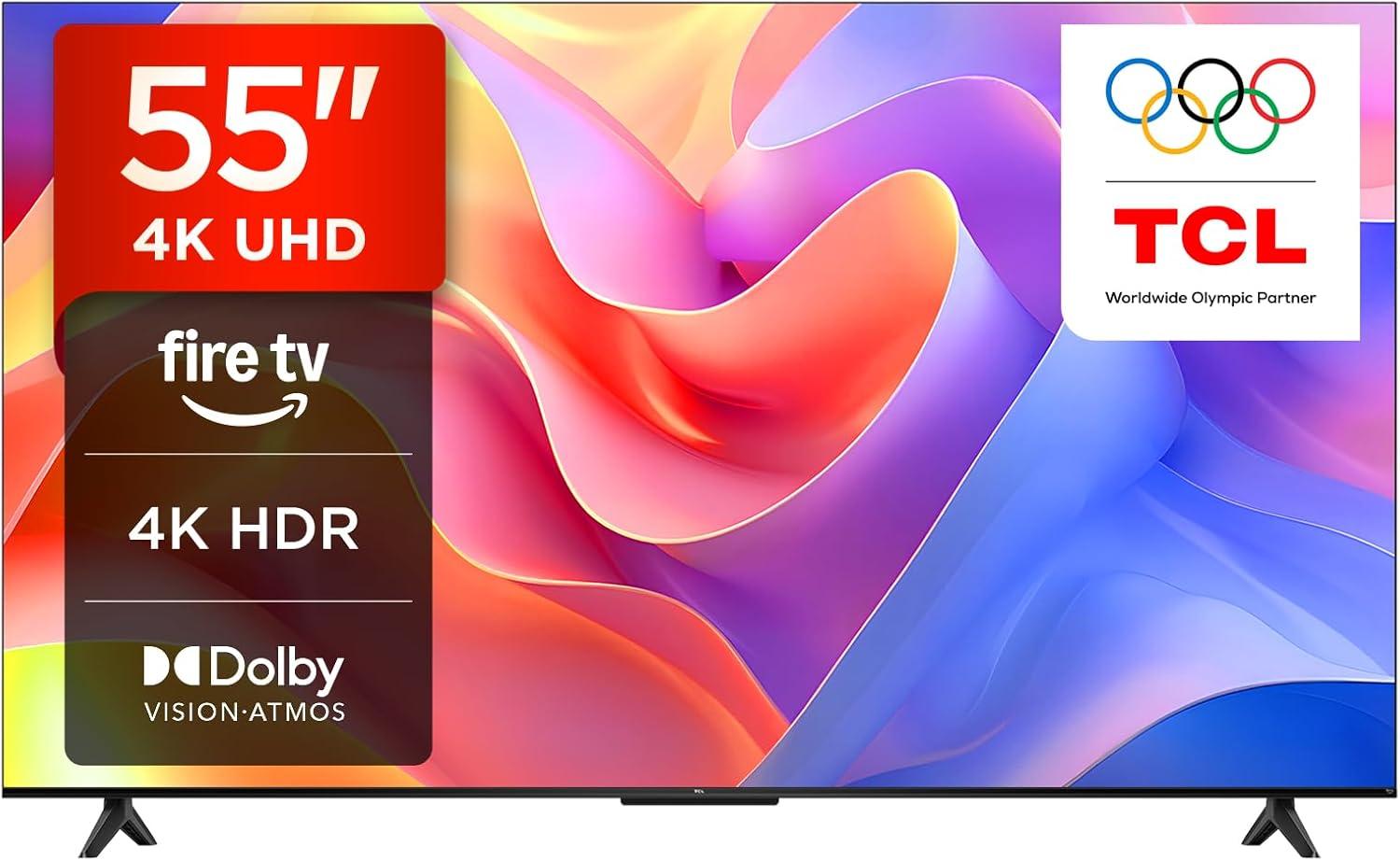 Product image of TCL 55PF650K 55-inch 4K Ultra HD, HDR TV, Smart LED Fire TV (Dolby Vision, Dolby Atmos, DTS, HDR 10, Alexa built-in, Airplay2, Miracast)