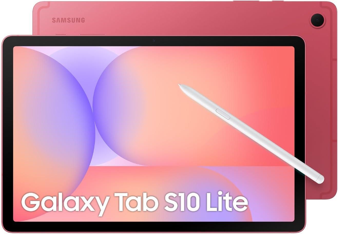 Product image of Samsung Galaxy Tab S10 Lite, AI Tablet, 6GB Memory, 128GB Storage, 10.9" 90Hz display, S Pen Included, Long Battery Life, Red, 3 Year Extended Warranty (UK Version)
