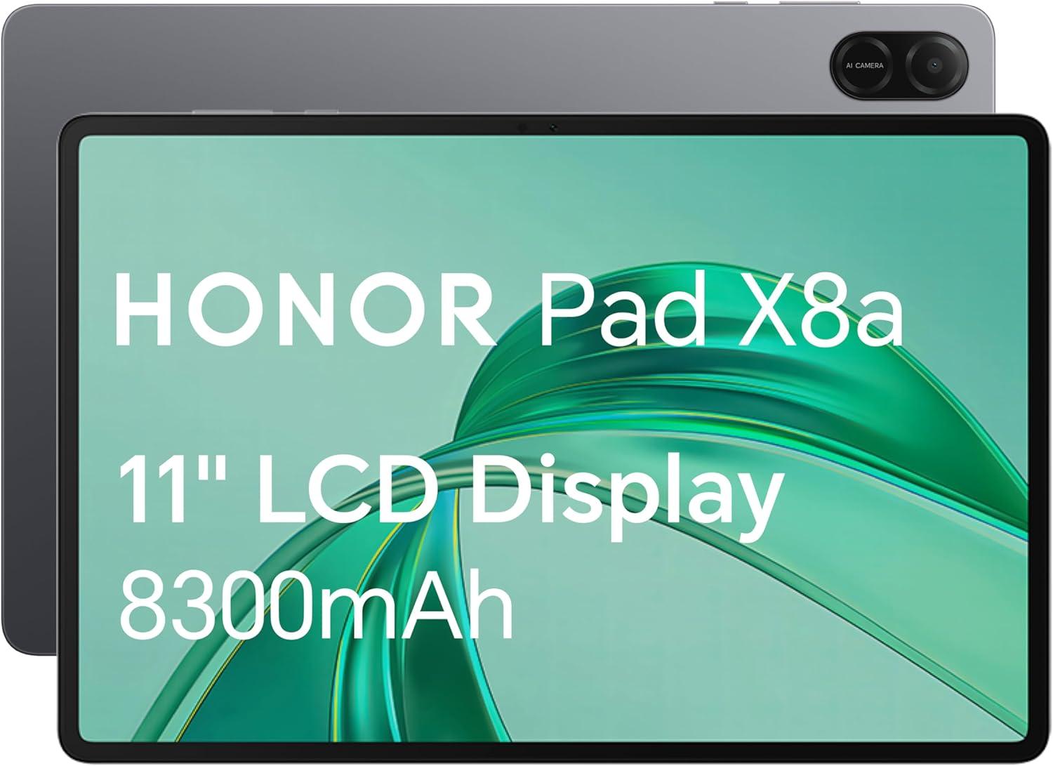 Product image of HONOR Pad X8a, 11-Inch Wi-Fi Tablet, 64GB Storage, 8300mAh Battery, Quad-speaker, Slim Metal Design, Android 14, Space Grey-New