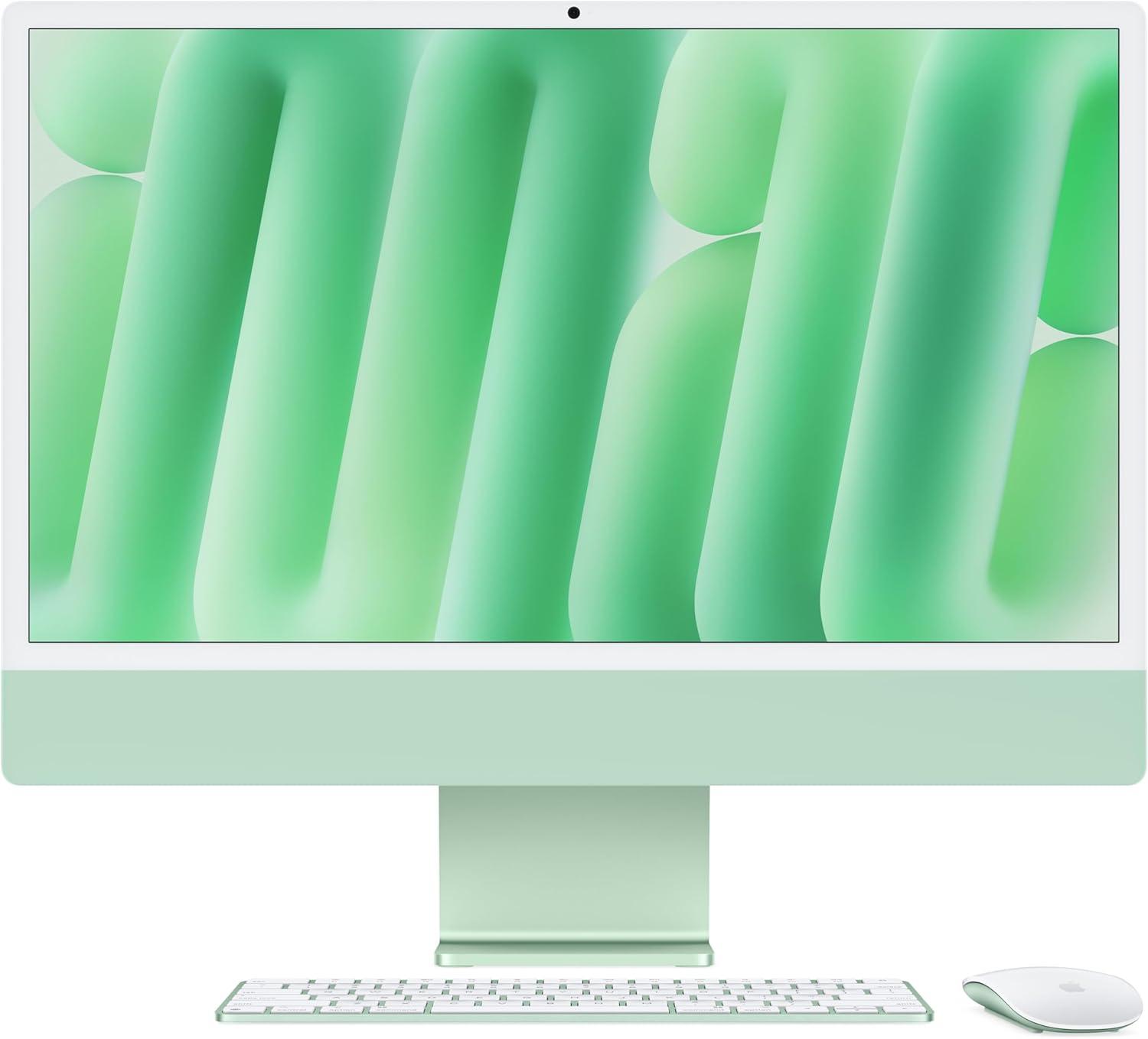 Product image of Apple iMac All-in-One Desktop Computer with M4 chip with 8-core CPU and 8-core GPU: Built for Apple Intelligence, 24-inch Retina Display, 16GB Unified Memory, 256GB SSD Storage; Green