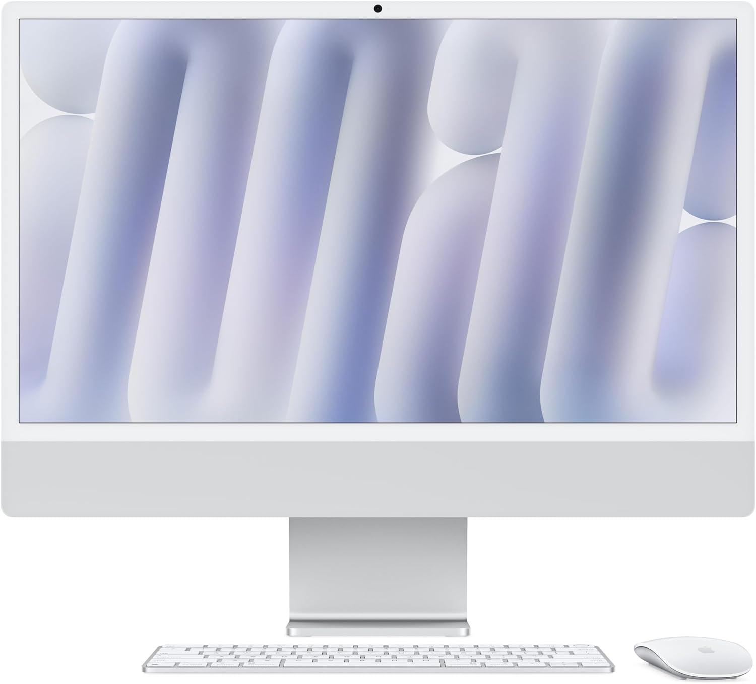 Product image of Apple iMac All-in-One Desktop Computer with M4 chip with 10-core CPU and 10-core GPU: Built for Apple Intelligence, 24-inch Nano-texture glass Display, 16GB Unified Memory, 256GB SSD storage; Silver