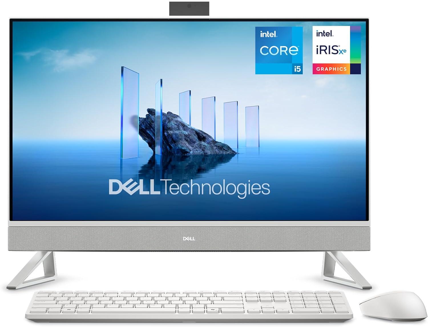 Product image of Dell Desktop 27 FHD Display, Intel Core i5-1334U, 16 GB DDR5 RAM, 512 GB SSD, Intel Iris Xe Graphics, Windows 11 Home - White